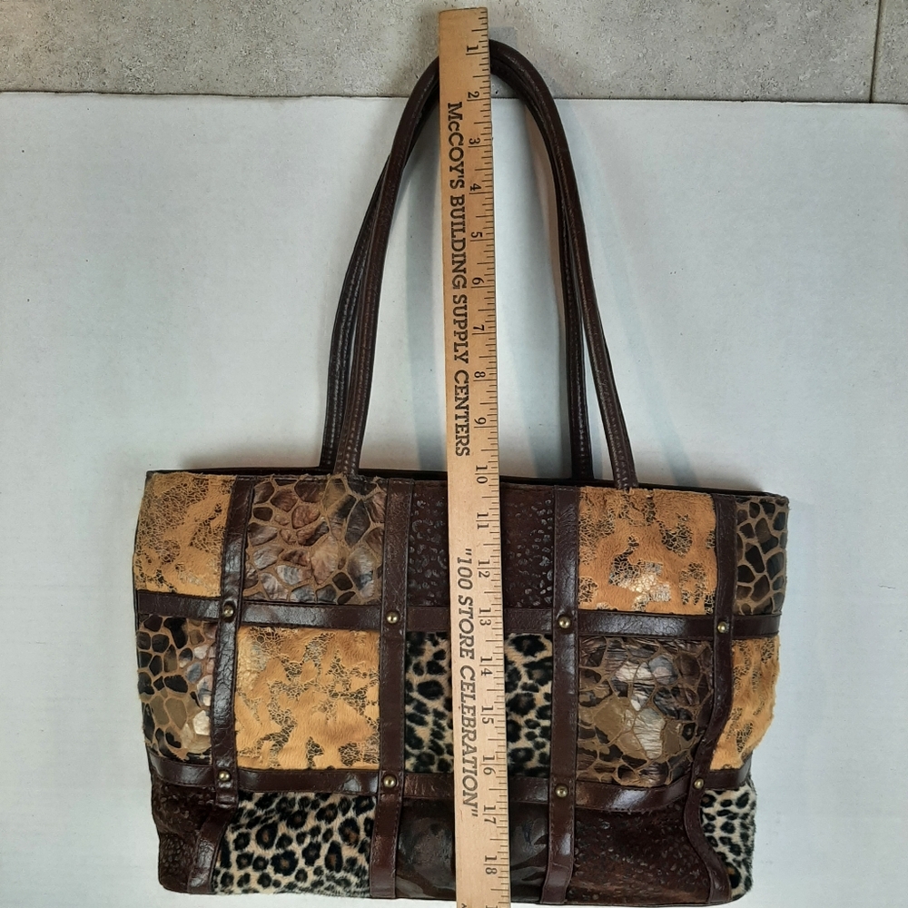 🛍Bueno Patchwork Animal Prints Medium Sized Shoulder Bag Purse - Picture 2 of 10